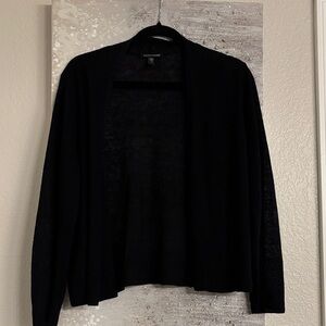 Eileen Fisher-Light Knit Open-Front Sweater- 68 %org. Linen-32% org cotton- sz L